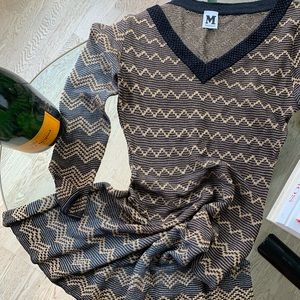 Missoni knit Gold Sparkle Party Dress - V neck